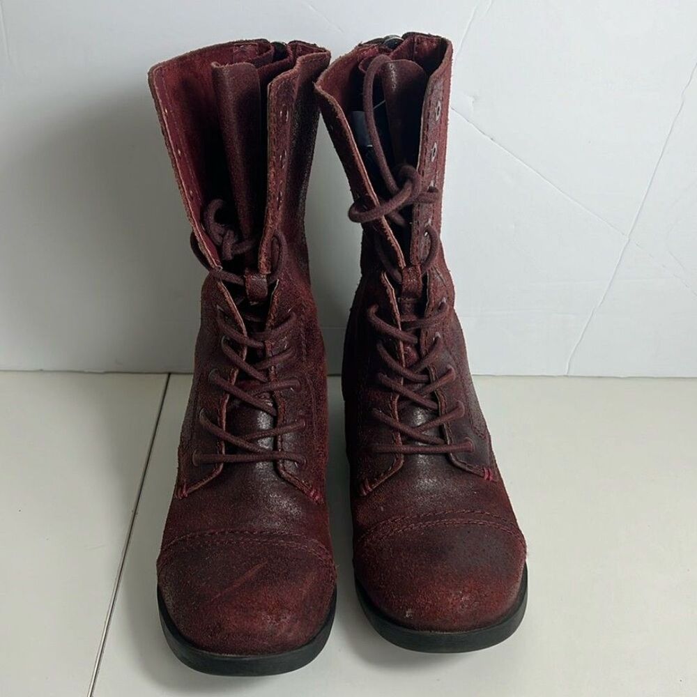Aldo Combat Boot Red  Mid Calf Women’s size 6